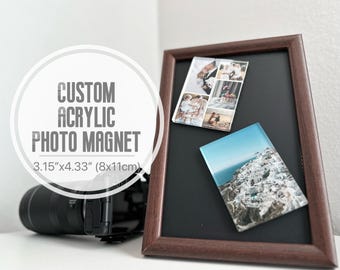Custom Acrylic Photo Fridge Magnet, Personalized Family Gift (3.15" x 4.33")