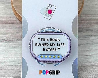 Funny Bookish Popsocket or Magsafe Grip| Handmade Glitter Phone/Kindle Grip