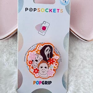 Horror Guys Halloween Handmade Acrylic Topper with Popsocket Base for Phone or Kindle