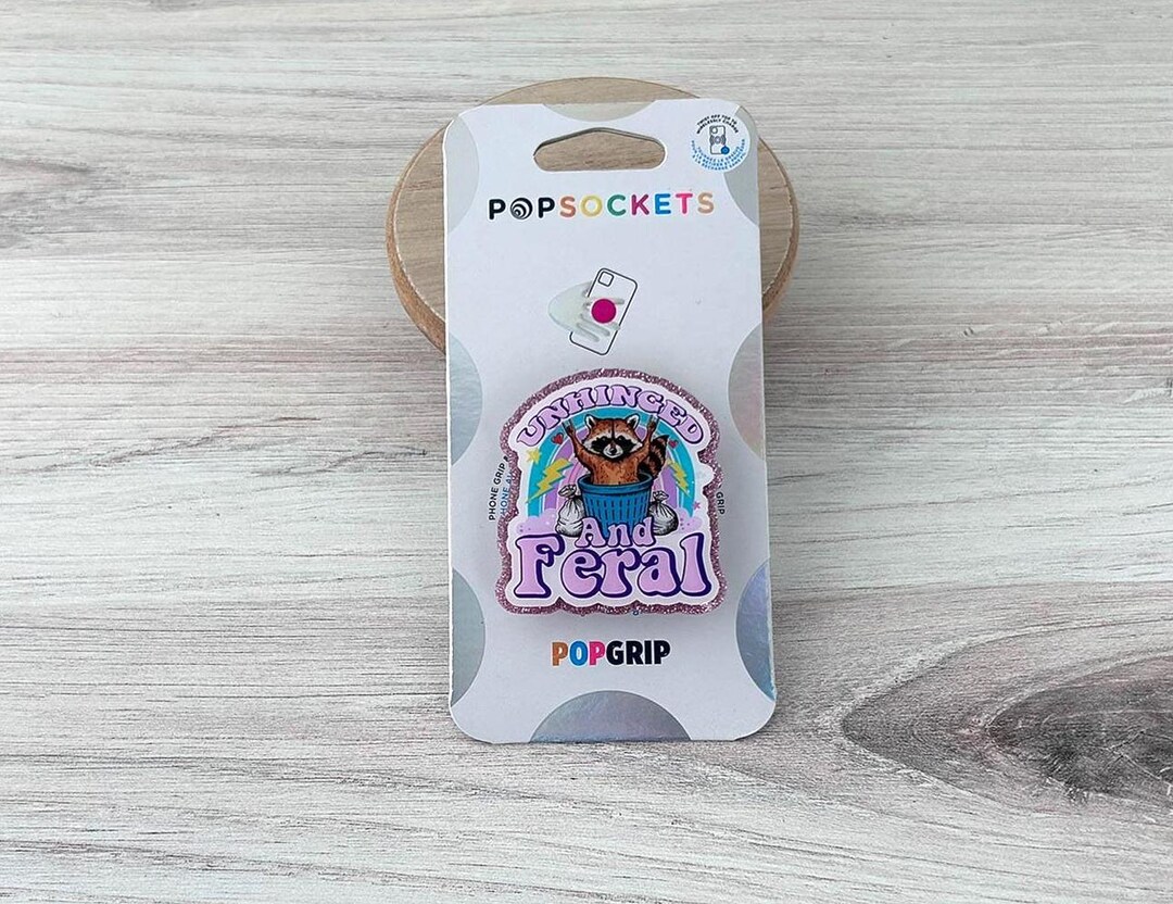 Funny Racoon Popsocket or Magsafe Grip| Handmade Glitter Phone/kindle ...