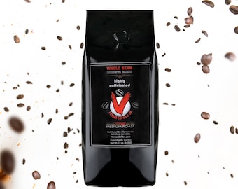 Café en grains entiers artisanal, haute teneur en caféine, grains de Robusta de spécialité pour expresso, café pressé et arabe, torréfaction moyenne, 12 oz