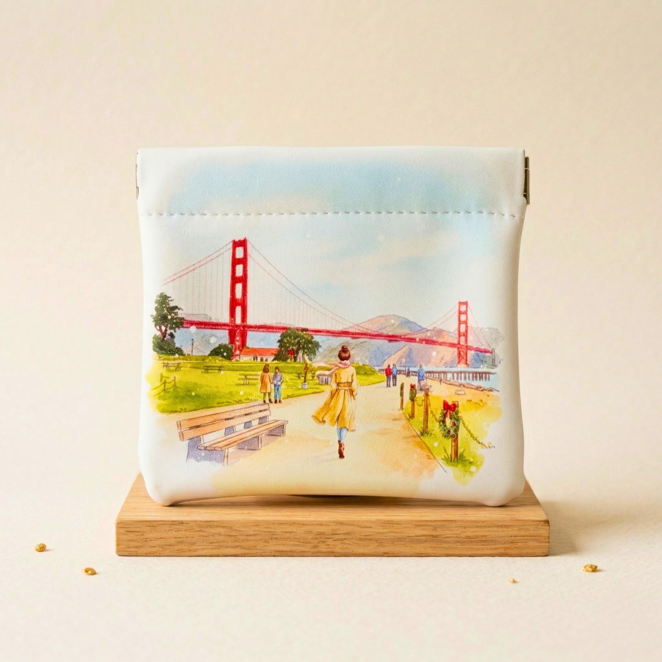 Golden Gate Bridge Leather Coin Purse, San Francisco Travel Gift