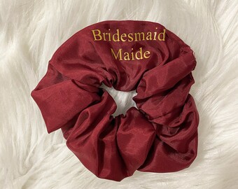 Personalized satin scrunchie