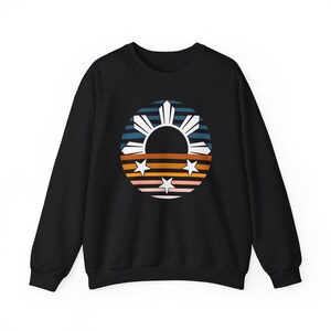 Retro Philippines Sun Crewneck, Filipino Heritage Sweatshirt, Minimalist Pinoy Pinay Pride Asian Graphic Gift image 7