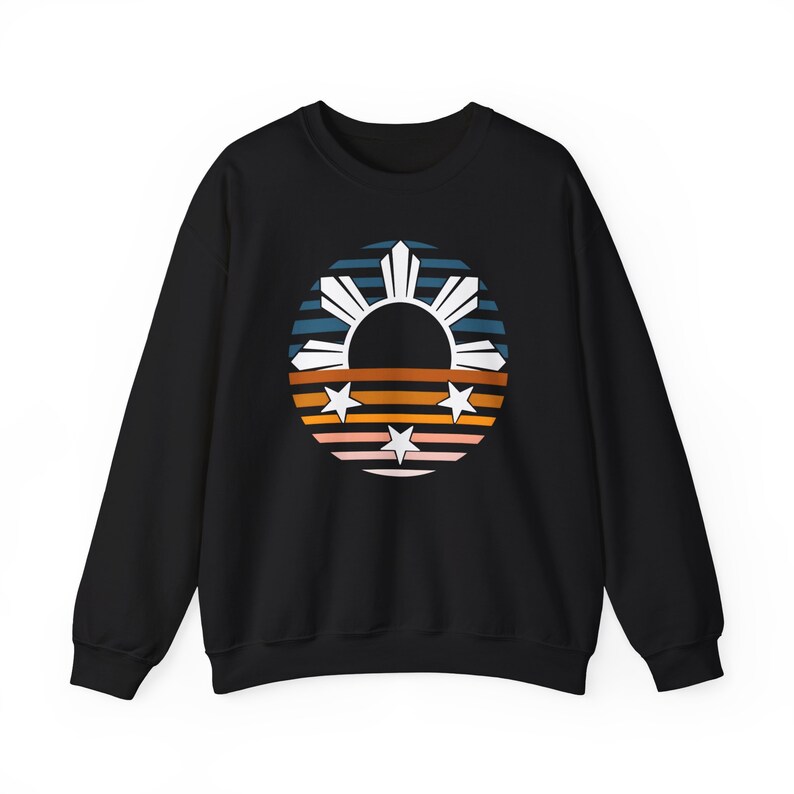 Retro Philippines Sun Crewneck, Filipino Heritage Sweatshirt, Minimalist Pinoy Pinay Pride Asian Graphic Gift image 7