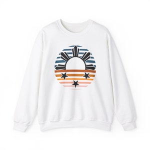 Retro Philippines Sun Crewneck, Filipino Heritage Sweatshirt, Minimalist Pinoy Pinay Pride Asian Graphic Gift image 6