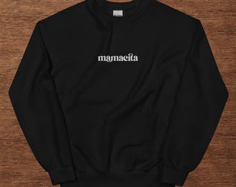 Embroidered Mamacita Sweatshirt, Mama Crew Neck