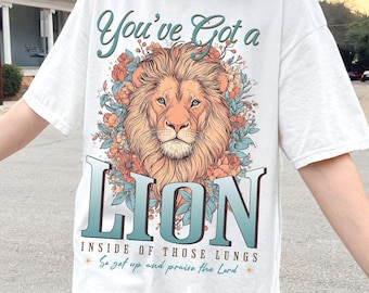 Lion of Judah Shirt, I Can Do All Things Through Christ Tee, Christian Lion Shirt, Philippians 4:13 Faith Shirt, Comfort Colors Tee