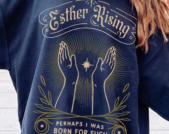 Esther Rising Born For Such A Time Sweatshirt, Christian Apparel Crewneck, Boho Christian Shirt, Religious Christian Gift Idea For Her