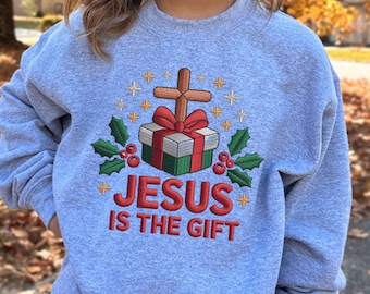 Jesus is the Gift Kid Sweatshirt, Youth Christmas Faith Shirt, Christian Kid Holiday Shirt, Christmas Gift For Kids, Religious Youth Apparel