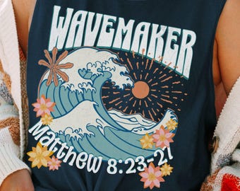 Christian Tank Top Women, Wavemaker Tank Top, Faith Based Tank Top, Bible Verse Tank, Religious Tank Top, Trendy Christian Apparel