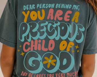 Precious Child Of God Retro Shirt, Christian Lifestyle Apparel Tee, Boho Christian Shirt, Religious Christian Gift Idea For Her