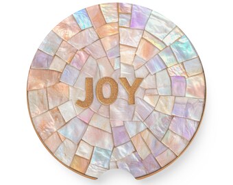 Joy Car Coaster, Christian Christmas Gift For Her, Faith Car Coaster, Bible Verse Car Coaster, Religious Gift