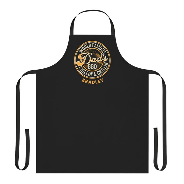 Personalized World's Famous Dad's BBQ Chillin & Grillin Apron -Gifts For Him - For Dad - For Husband - Father's Day Gift - Grill Lover Gift