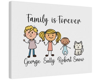 Personalized Family Home Decor Wall Hanging 12"x9", 12"x16" Matte Canvas, 0.75" Birthday Gift, Mother's Day, Grandchildren, Grandparent's