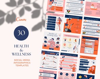 30 infografik do postów w mediach społecznościowych CANVA | Life Coach Instagram | Zdrowie Fitness Wellness