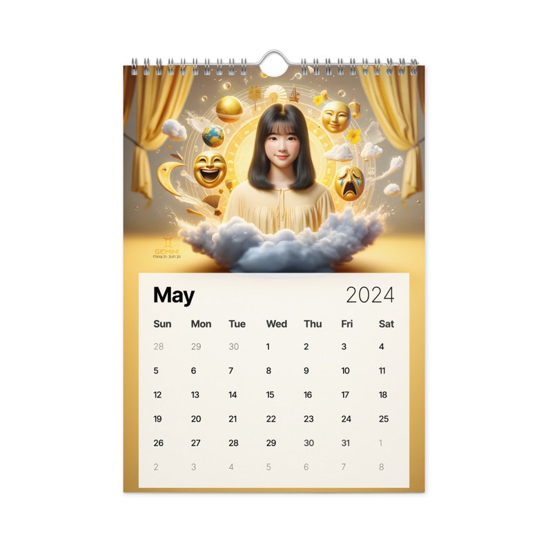 2024 Zodiac Girls Wall Calendar Dynamic Astrological Themed Etsy
