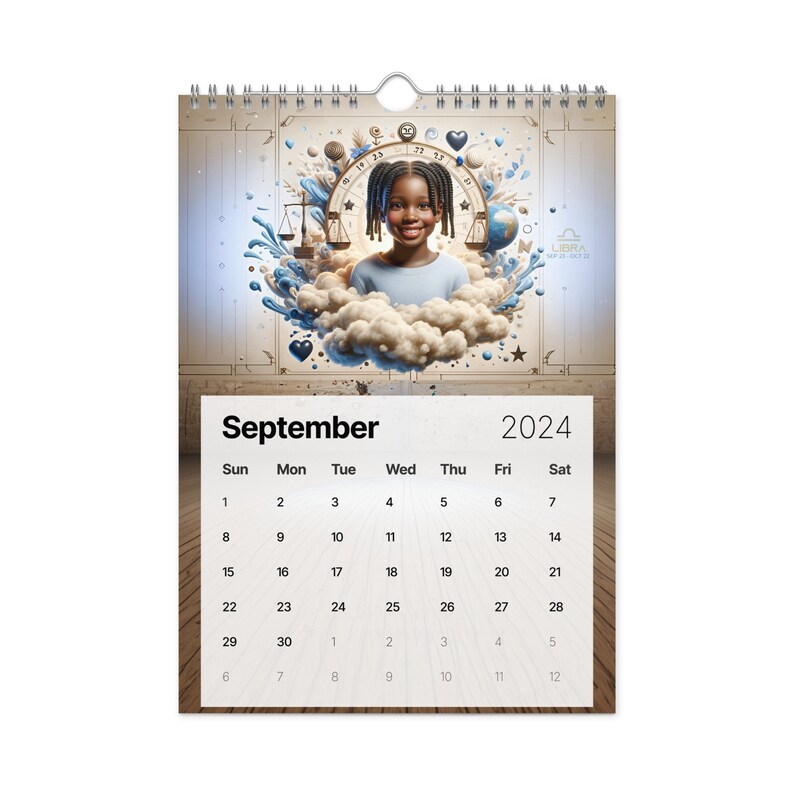2024 Zodiac Girls Wall Calendar Dynamic Astrological Themed Etsy