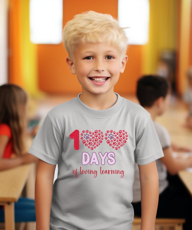 100 Days of Loving Learning, 100th Day of School Kids Shirt, Cute 100 Days Tee, School Era