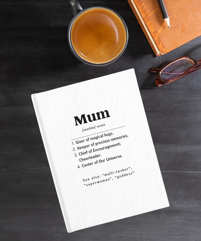 Mom Definition Keepsake Journal, Custom Mother Memory Book for Birthday