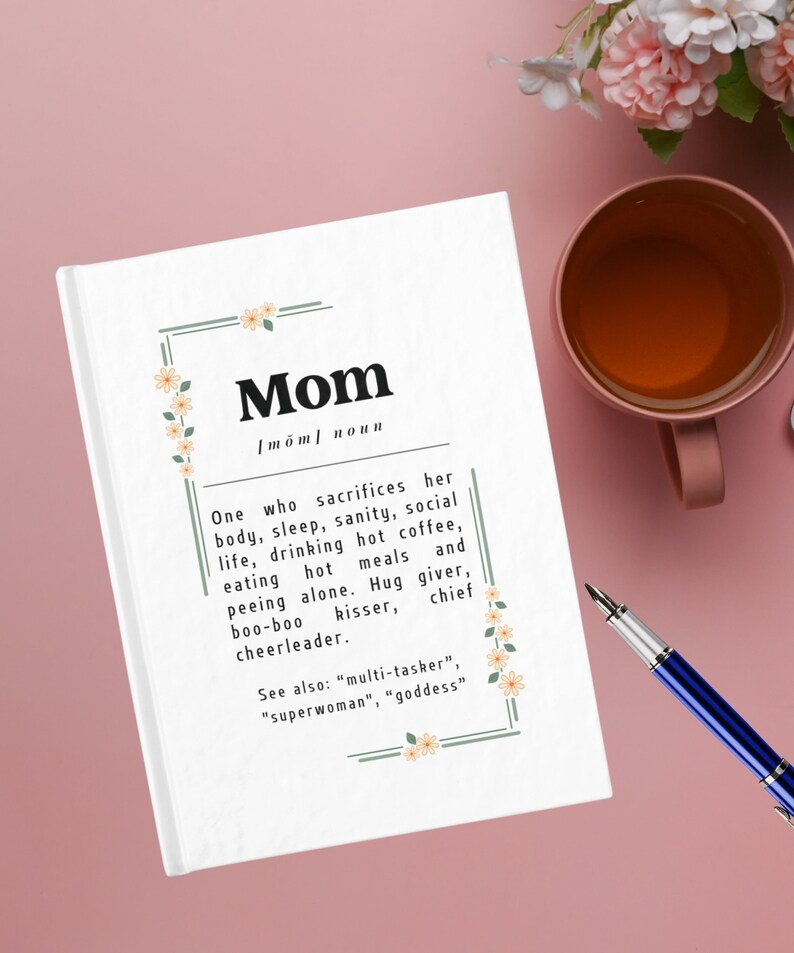 Mom Definition Memory Journal, Custom Mother Gift for Birthday/baby