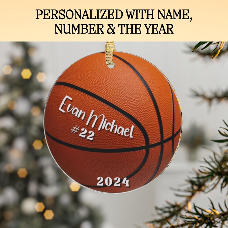 Custom Name Basketball Ornament, Personalized Sports Fans Acrylic