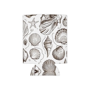 Seashell Koozie- Beach Theme Dosenkühler für Sommergetränke, Isolierhülle, Bierhalter, tropischer Getränkekühler, Ozeanurlaubsgeschenk