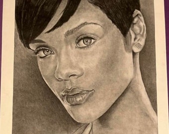 Rihanna - Graphite pencils on watercolor paper