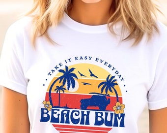 Koszulka „Beach Bum”, „Letnie wakacje”, miękka bawełniana koszulka