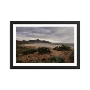 Salt Lake Storm | Antelope Island State Park | Utah | White Border | Framed Wall Art