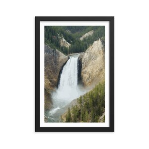 Lower Falls of the Yellowstone River | Yellowstone National Park | Wyoming | White Border | Framed Wall Art