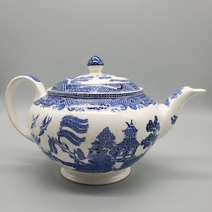 Vintage Johnson Brothers Willow Blue Tea Pot