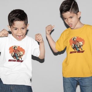 Retro Rodeo Cowboy Mutton Bustin&#39; Kleinkind T-Shirt, Kleinkind Jungen Cowboy T-Shirt, Rodeo Shirt für Jungen, Kinder Vintage Western T-Shirt