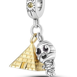 Charm 925 Sterling Silver Pyramid Sphinx Pharaoh Camel Giza Holiday Nile Cairo Pendant Keychain Jewelry Chain Ring