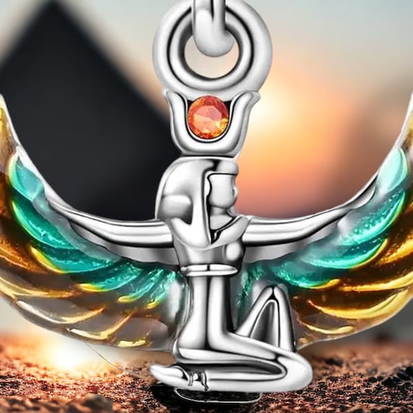 Phoenix Ibis charme 925 argent Sterling pyramide Sphinx pharaon scarabée oeil momie pendentif porte-clés bijoux chaîne anneau