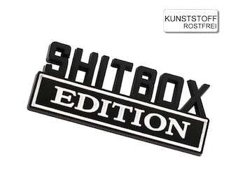 SHITBOX Car Emblem Rustproof 3D ABS Vehicle Sticker - Car Motorcycle Tuning Truck Workshop JDM Accessories Scrap Car Rust Pile