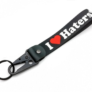 I Love Hater - Envy Resentment Discord Drift Import Car JDM Tuning Accesorios Motorsport Lanyard Pulsera Llavero