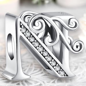 Letra N - Familia Amigos Niños Abuela Abuelo Relación de Pareja Mujer Hombre Colgante Llavero Joyería Anillo de Cadena