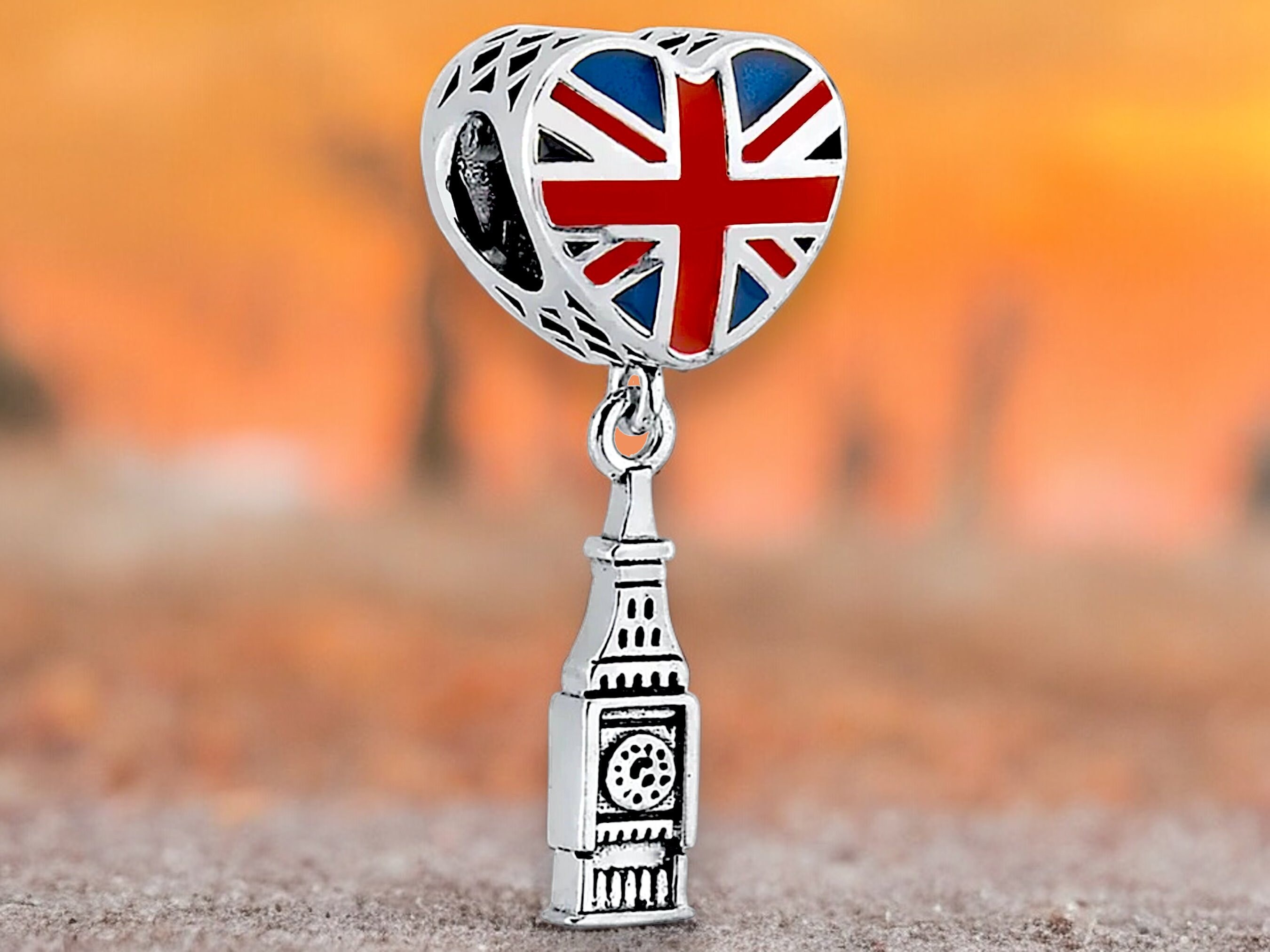 Flag Pandora Charms England England Love Heart Charm Sterling