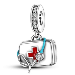 Doctor Emergency Doctor Koffer Dokterskoffer Stethoscoop Paramedicus Accessoires Charme 925 Sterling Zilveren Hanger Sleutelhanger Sieraden Kettingring