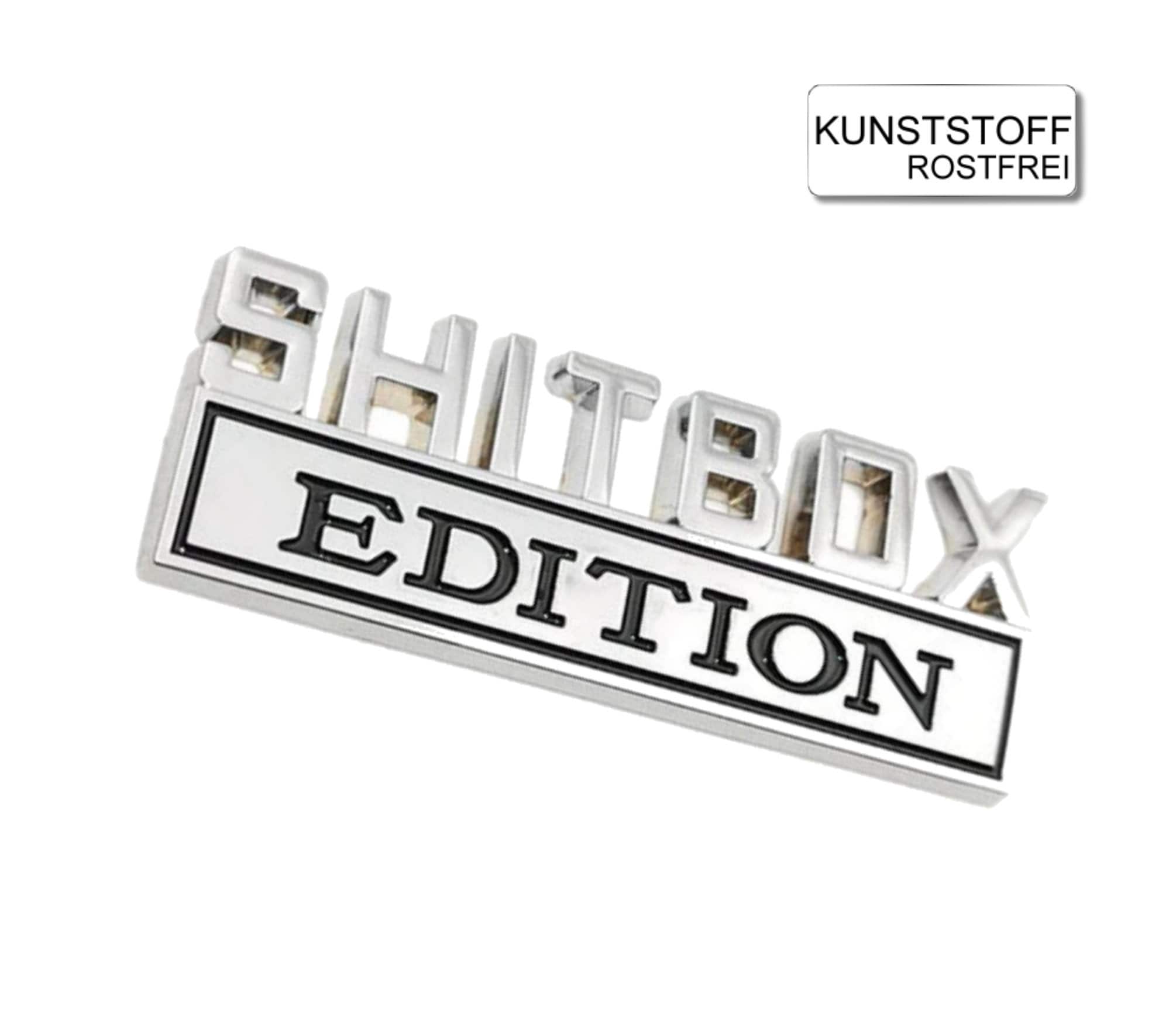 SHITBOX Car Emblem Rustproof 3D ABS Vehicle Sticker - Car Motorcycle Tuning Truck Workshop JDM Accessories Scrap Car Rust Heap