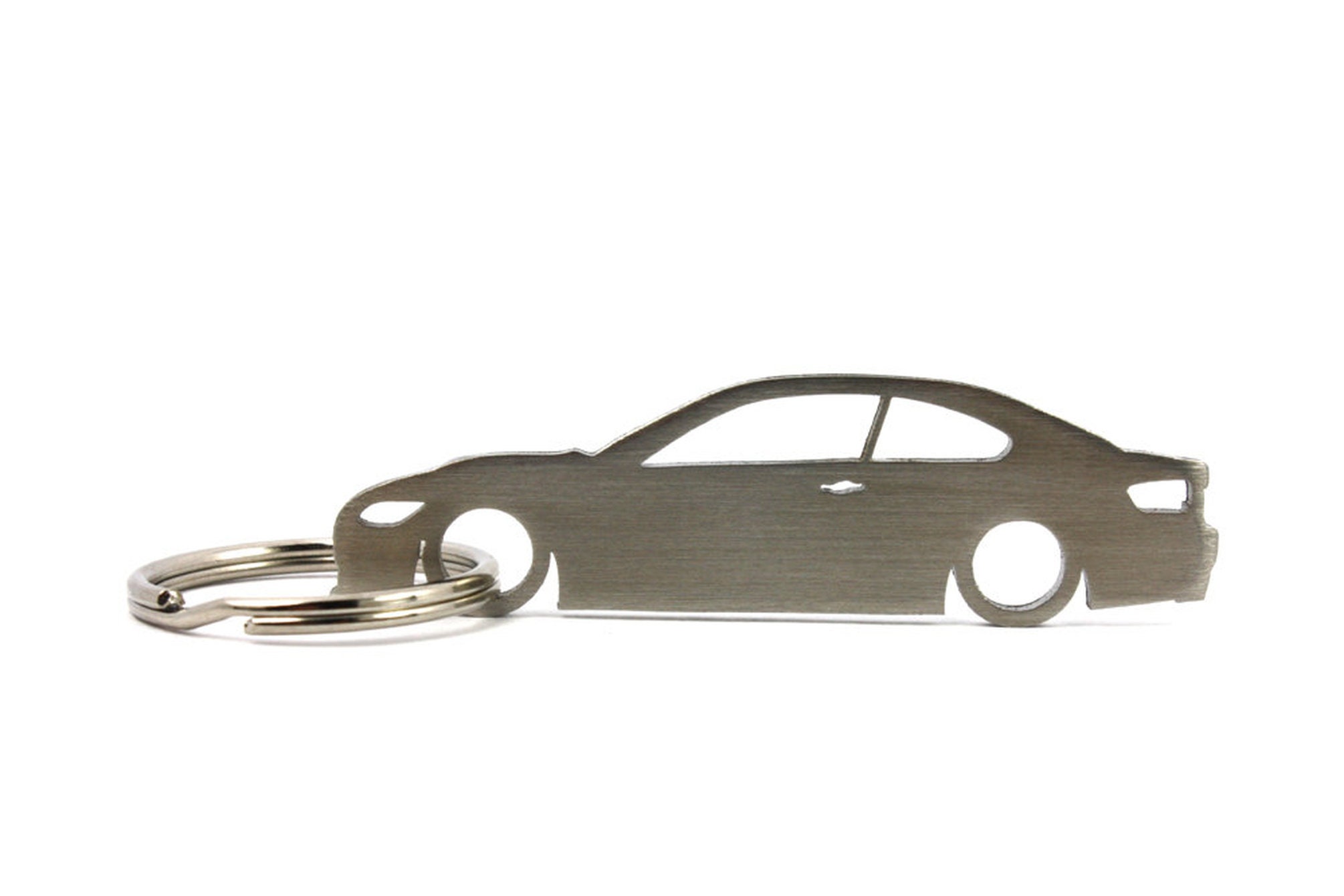 Contour Silhouettes Laser Cut Automotive Stainless Steel Keychain E90