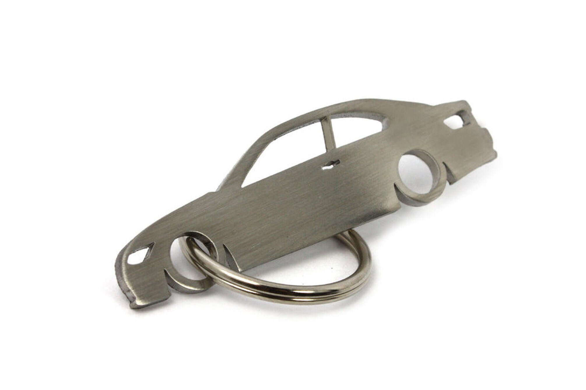 Contour Silhouettes Laser Cut Automotive Stainless Steel Keychain E90