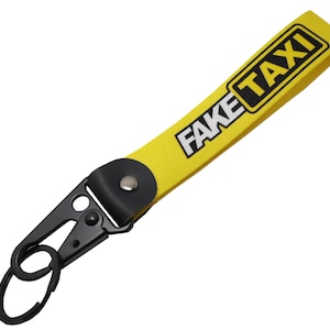Fake Taxi - Accesorios de tuning JDM para coches de carreras, derrapes, de alto rendimiento, de importación, correa de muñeca y llavero para deportes de motor.