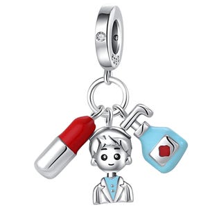 Prescription, medication, sick note, findings, medical assistant, doctor, practice supplies, general practitioner, specialist supplies, charm, 925 sterling silver pendant