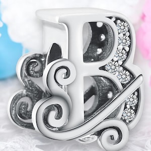Letra B - Familia Amigos Niños Abuela Abuelo Relación de Pareja Mujer Hombre Colgante Llavero Joyería Anillo de Cadena