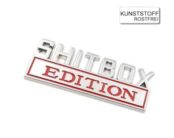 SHITBOX Car Emblem Rustproof 3D ABS Vehicle Sticker - Car Motorcycle Tuning Truck Workshop JDM Accessories Scrap Car Rust Heap