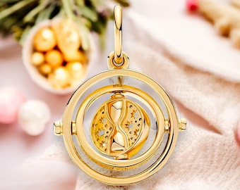 Hermione's Time Turner, tijd, uur, zandloper, Huffelpuf Ravenklauw Zwadderich Dangle Charm hanger 925 sterling zilver