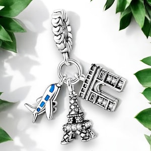 Eifeltum Paris France Arc de Triomphe Souvenirs de Vacances Idée Cadeau Charme Argent Sterling 925 Pendentif Porte-clés Argent 925