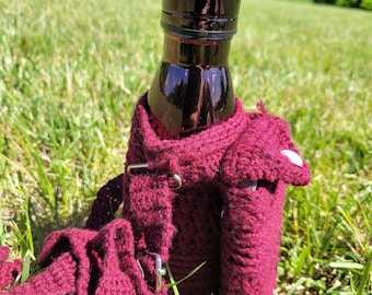 Crochet Water Bottle Holder WITH a phone case! Good for outside use. Stay hydrated on hikes, the beach, and even in the office or at home